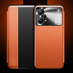 Custodia Portafoglio In Pelle Cover con Supporto per Oppo K10 Pro 5G Arancione