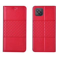 Custodia Portafoglio In Pelle Cover con Supporto per Oppo Reno4 Z 5G Rosso