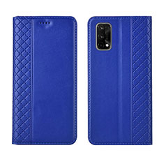 Custodia Portafoglio In Pelle Cover con Supporto per Realme X7 5G Blu