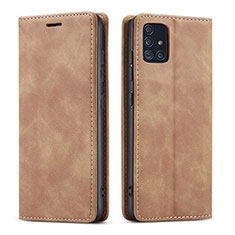 Custodia Portafoglio In Pelle Cover con Supporto per Samsung Galaxy A71 4G A715 Arancione