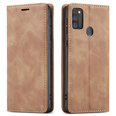 Custodia Portafoglio In Pelle Cover con Supporto per Samsung Galaxy M30s Arancione