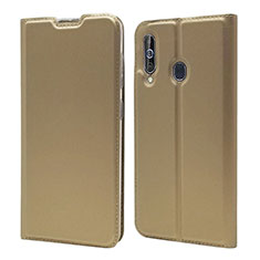 Custodia Portafoglio In Pelle Cover con Supporto per Samsung Galaxy M40 Oro