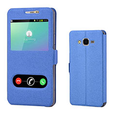 Custodia Portafoglio In Pelle Cover con Supporto per Samsung Galaxy On7 G600FY Blu