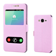 Custodia Portafoglio In Pelle Cover con Supporto per Samsung Galaxy On7 Pro Rosa