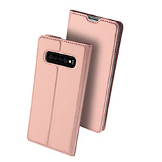 Custodia Portafoglio In Pelle Cover con Supporto per Samsung Galaxy S10 Plus Oro Rosa