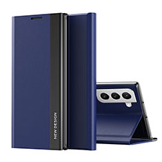 Custodia Portafoglio In Pelle Cover con Supporto per Samsung Galaxy S21 FE 5G Blu