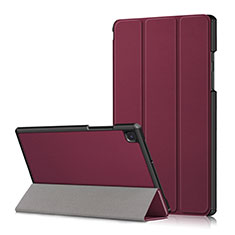 Custodia Portafoglio In Pelle Cover con Supporto per Samsung Galaxy Tab A7 4G 10.4 SM-T505 Rosso Rosa