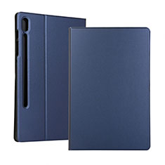 Custodia Portafoglio In Pelle Cover con Supporto per Samsung Galaxy Tab S6 10.5 SM-T860 Blu