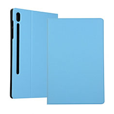 Custodia Portafoglio In Pelle Cover con Supporto per Samsung Galaxy Tab S6 10.5 SM-T860 Cielo Blu