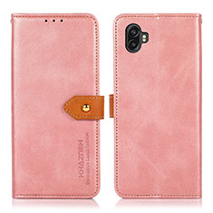 Custodia Portafoglio In Pelle Cover con Supporto per Samsung Galaxy Xcover Pro 2 5G Rosa