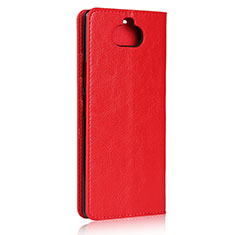 Custodia Portafoglio In Pelle Cover con Supporto per Sony Xperia 8 Lite Rosso