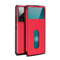 Custodia Portafoglio In Pelle Cover con Supporto per Vivo X51 5G Rosso