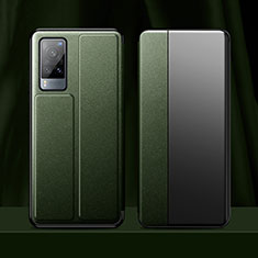 Custodia Portafoglio In Pelle Cover con Supporto per Vivo X60T 5G Verde Notte