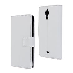 Custodia Portafoglio In Pelle Cover con Supporto per Wiko Wax Bianco