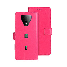 Custodia Portafoglio In Pelle Cover con Supporto per Xiaomi Black Shark 3 Pro Rosa Caldo
