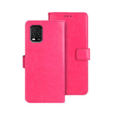 Custodia Portafoglio In Pelle Cover con Supporto per Xiaomi Mi 10 Lite Rosa Caldo