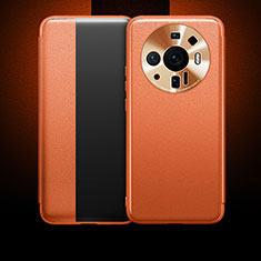 Custodia Portafoglio In Pelle Cover con Supporto per Xiaomi Mi 12 Ultra 5G Arancione