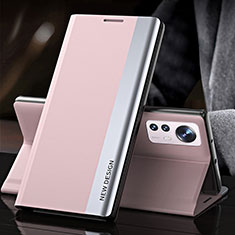 Custodia Portafoglio In Pelle Cover con Supporto per Xiaomi Mi 12S 5G Rosa