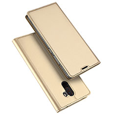 Custodia Portafoglio In Pelle Cover con Supporto per Xiaomi Pocophone F1 Oro