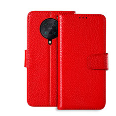 Custodia Portafoglio In Pelle Cover con Supporto per Xiaomi Redmi K30 Pro 5G Rosso