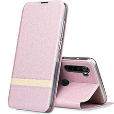 Custodia Portafoglio In Pelle Cover con Supporto per Xiaomi Redmi Note 8T Oro Rosa