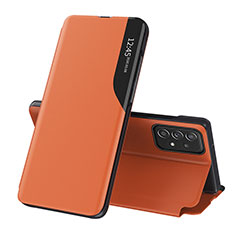 Custodia Portafoglio In Pelle Cover con Supporto Q01H per Samsung Galaxy A33 5G Arancione