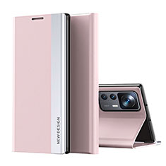 Custodia Portafoglio In Pelle Cover con Supporto Q01H per Xiaomi Mi 12T 5G Oro Rosa