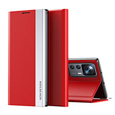Custodia Portafoglio In Pelle Cover con Supporto Q01H per Xiaomi Mi 12T 5G Rosso
