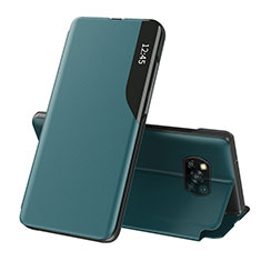 Custodia Portafoglio In Pelle Cover con Supporto Q01H per Xiaomi Poco X3 Pro Verde