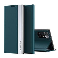 Custodia Portafoglio In Pelle Cover con Supporto Q01H per Xiaomi Redmi 10 (2022) Verde