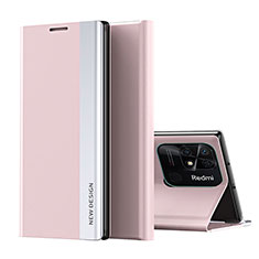 Custodia Portafoglio In Pelle Cover con Supporto Q01H per Xiaomi Redmi 10 Power Oro Rosa