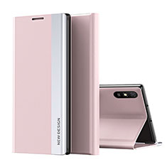 Custodia Portafoglio In Pelle Cover con Supporto Q01H per Xiaomi Redmi 9A Oro Rosa