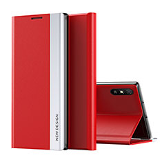 Custodia Portafoglio In Pelle Cover con Supporto Q01H per Xiaomi Redmi 9A Rosso