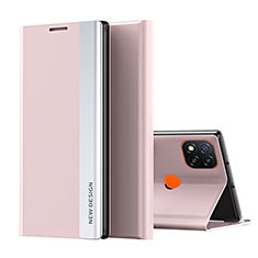 Custodia Portafoglio In Pelle Cover con Supporto Q01H per Xiaomi Redmi 9C NFC Oro Rosa