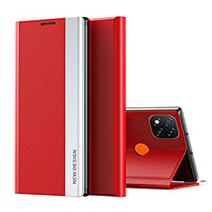Custodia Portafoglio In Pelle Cover con Supporto Q01H per Xiaomi Redmi 9C Rosso