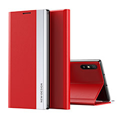 Custodia Portafoglio In Pelle Cover con Supporto Q01H per Xiaomi Redmi 9i Rosso