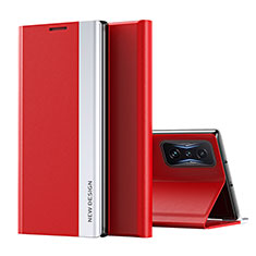 Custodia Portafoglio In Pelle Cover con Supporto Q01H per Xiaomi Redmi K50 Gaming AMG F1 5G Rosso