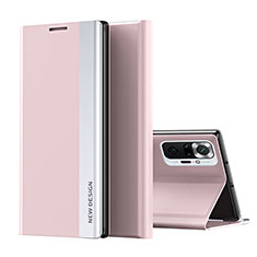 Custodia Portafoglio In Pelle Cover con Supporto Q01H per Xiaomi Redmi Note 10 Pro Max Oro Rosa
