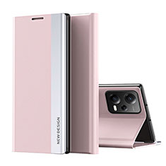 Custodia Portafoglio In Pelle Cover con Supporto Q01H per Xiaomi Redmi Note 12 5G Oro Rosa