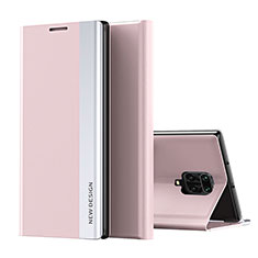 Custodia Portafoglio In Pelle Cover con Supporto Q01H per Xiaomi Redmi Note 9 Pro Oro Rosa