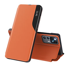 Custodia Portafoglio In Pelle Cover con Supporto Q02H per Xiaomi Mi 12T 5G Arancione