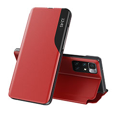 Custodia Portafoglio In Pelle Cover con Supporto Q02H per Xiaomi Redmi 10 4G Rosso