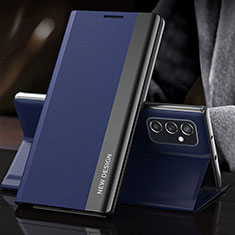 Custodia Portafoglio In Pelle Cover con Supporto Q03H per Samsung Galaxy M52 5G Blu