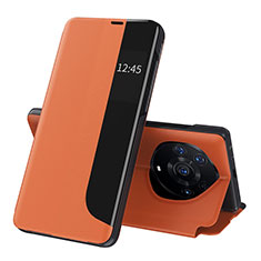 Custodia Portafoglio In Pelle Cover con Supporto QH1 per Huawei Honor Magic3 Pro+ Plus 5G Arancione