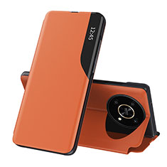 Custodia Portafoglio In Pelle Cover con Supporto QH1 per Huawei Honor Magic4 Lite 5G Arancione