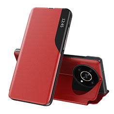 Custodia Portafoglio In Pelle Cover con Supporto QH1 per Huawei Honor Magic4 Lite 5G Rosso