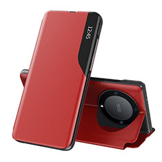 Custodia Portafoglio In Pelle Cover con Supporto QH1 per Huawei Honor Magic5 Lite 5G Rosso