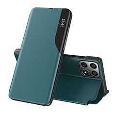 Custodia Portafoglio In Pelle Cover con Supporto QH1 per Huawei Honor X6 5G Verde