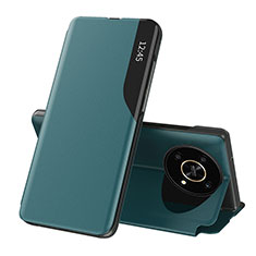 Custodia Portafoglio In Pelle Cover con Supporto QH1 per Huawei Honor X9 5G Verde