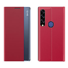 Custodia Portafoglio In Pelle Cover con Supporto QH1 per Huawei P40 Lite E Rosso